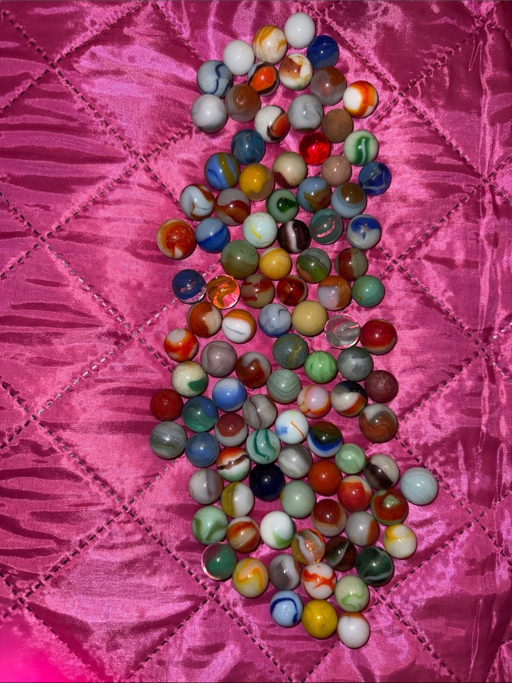 1920-1950’s Colorful Mixed Glass Marbles Assortment 100 set